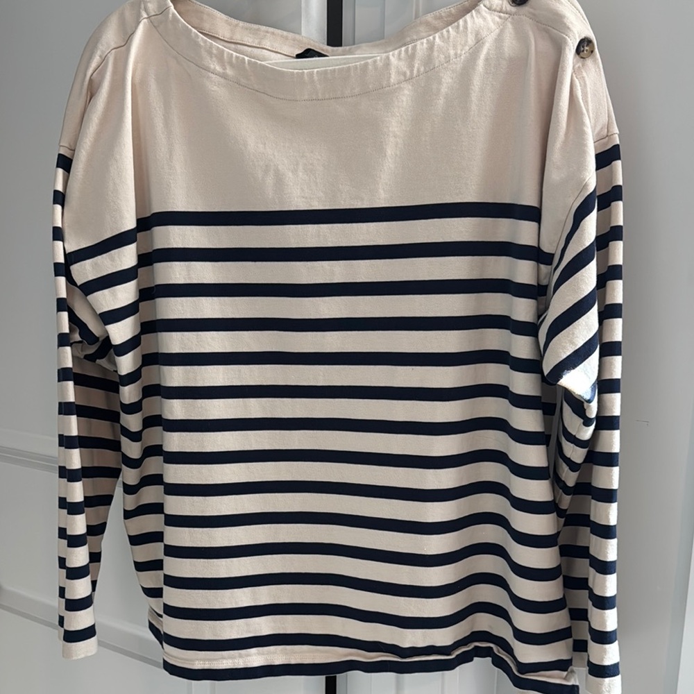 Striped Navy and White Women's Top